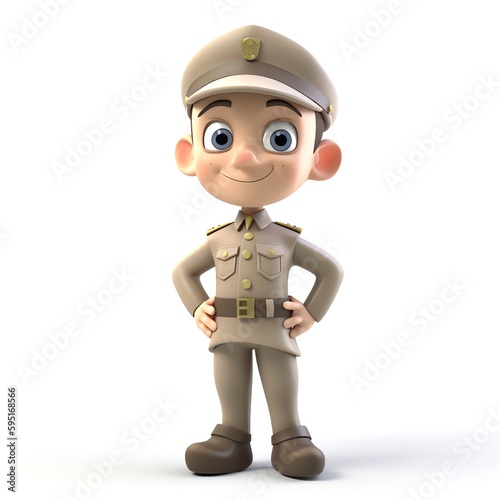 soldier cartoon character - generative ai