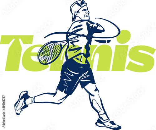 vector illustration of a tennis player holding a ball.