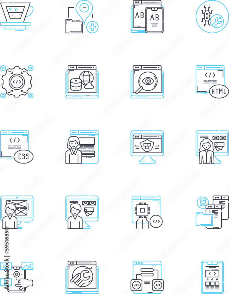 Legal assistance linear icons set. Lawyers, Litigation, Counsel, Advocacy, Mediation, Conflict, Arbitration line vector and concept signs. Lawsuit,Trial,Court outline illustrations