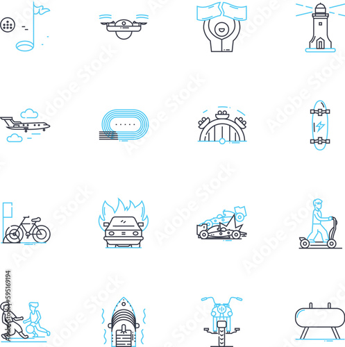 Culinary tour linear icons set. Tasting, Gastronomy, Local, Cuisine, Foodies, Flavors, Exotic line vector and concept signs. Culinary,Fusion,Experience outline illustrations