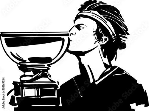 vector illustration of a tennis player holding a ball.