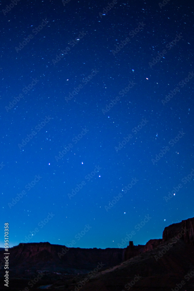 USA, Utah, Capitol Reef National Park. Stars in night sky.
