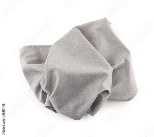 Crumpled fabric napkin isolated on white background