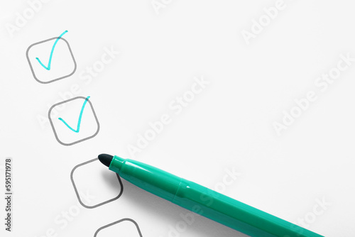 Checklist box with marks an...
