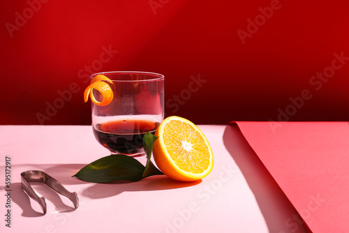 Refreshing cocktail with or...