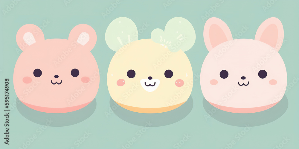 Cute kawaii minimal character pastel Cute kawaii minimal character pastel