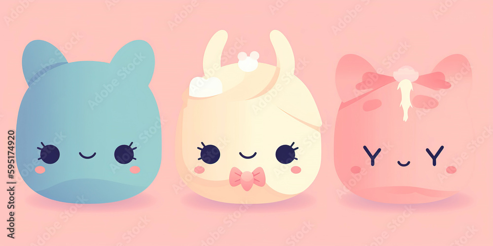 Cute kawaii minimal character pastel Cute kawaii minimal character pastel