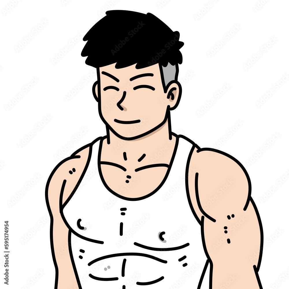 Fototapeta premium cute man cartoon on white background