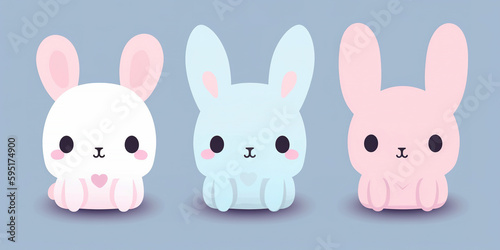 Cute  kawaii minimal character pastel