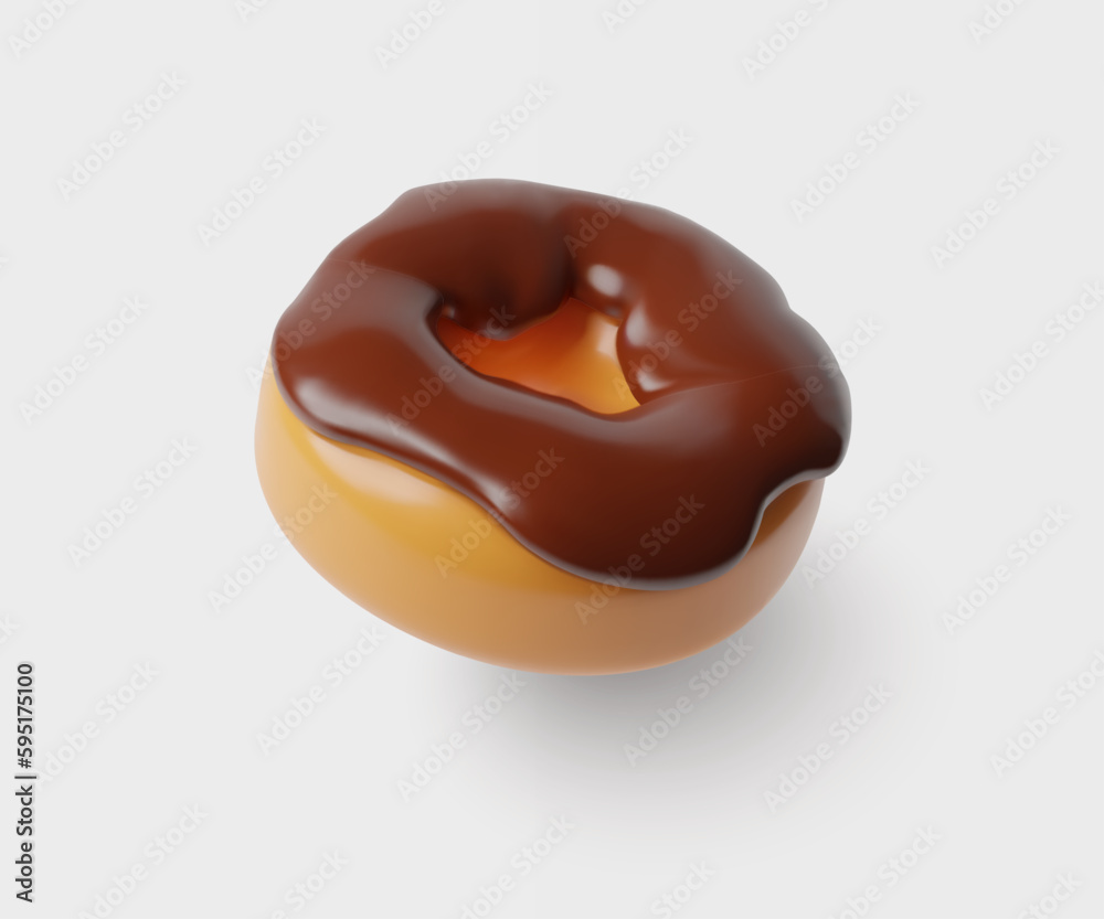 3d donut with chocolate glaze glossy plastic icon realistic three dimentional vector illustration 3d donut with chocolate glaze glossy plastic icon realistic three dimentional vector illustration