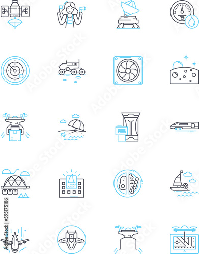 Load management linear icons set. Optimization, Efficiency, Demand, Power, Control, Distribution, Grid line vector and concept signs. Renewable,Energy,Capacity outline illustrations