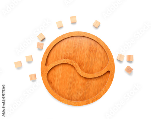 Stylish wooden plate with c...