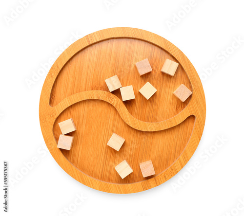 Stylish wooden plate with c...
