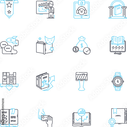 Digital development linear icons set. Innovation, Disruption, Transformation, Advancement, Progress, Web, Mobile line vector and concept signs. Cloud,Cybersecurity,Analytics outline illustrations