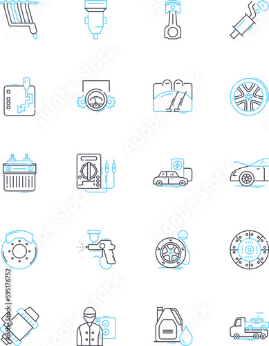 Fashion market linear icons set. Style, Trends, Design, Clothing, Accessories, Beauty, Luxury line vector and concept signs. Runway,Chic,Apparel outline illustrations