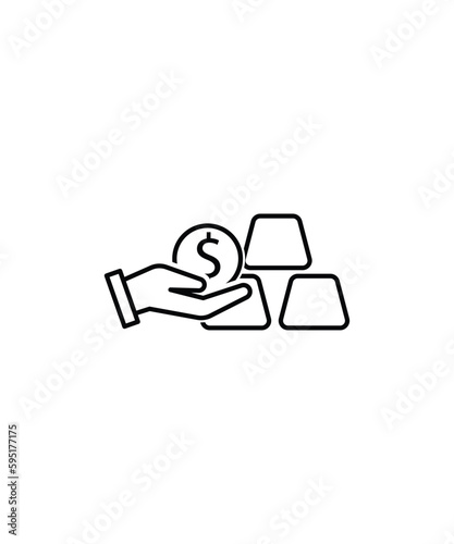 gold loan icon, vector best line icon.