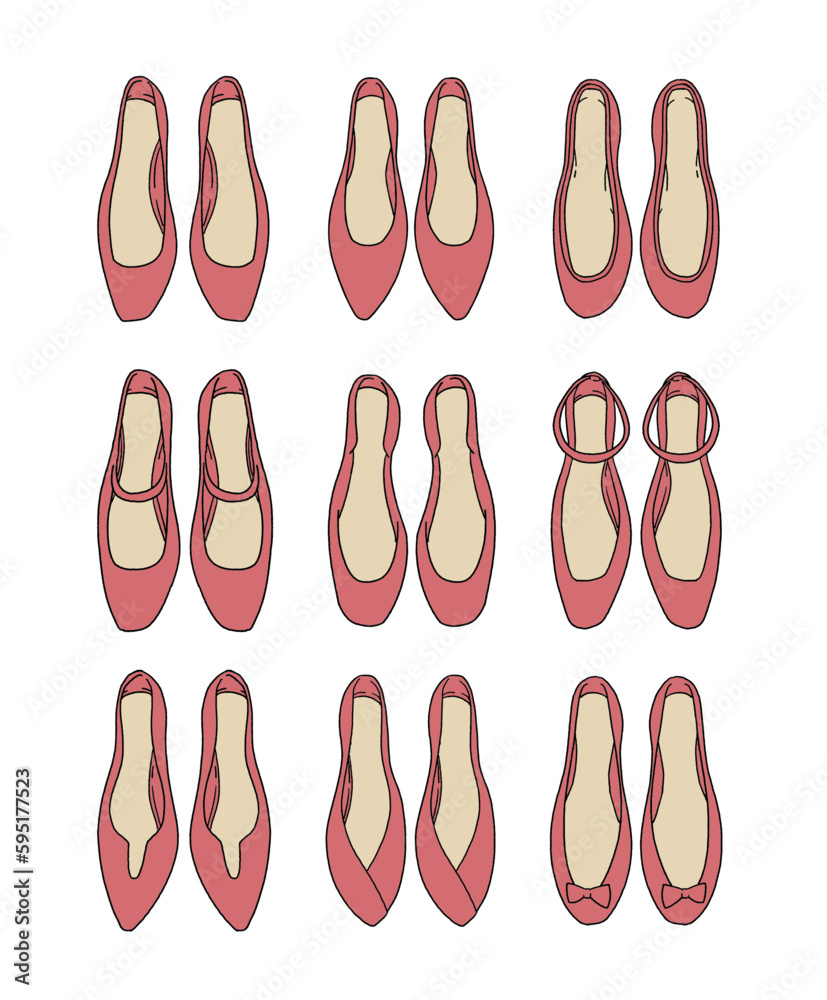 赤いパンプスのイラストセット 赤いパンプスのイラストセット