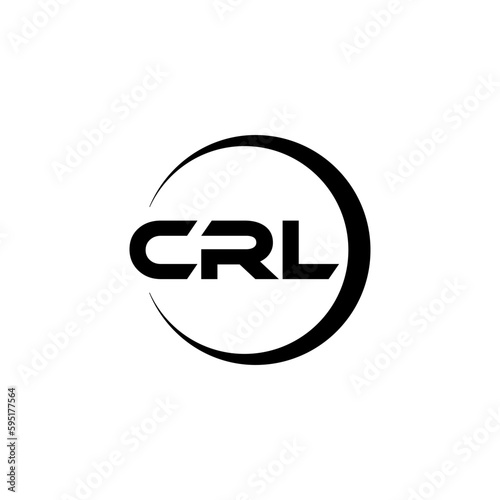 CRL letter logo design with white background in illustrator, cube logo, vector logo, modern alphabet font overlap style. calligraphy designs for logo, Poster, Invitation, etc. photo