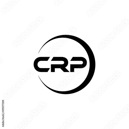 CRP letter logo design with white background in illustrator, cube logo, vector logo, modern alphabet font overlap style. calligraphy designs for logo, Poster, Invitation, etc.