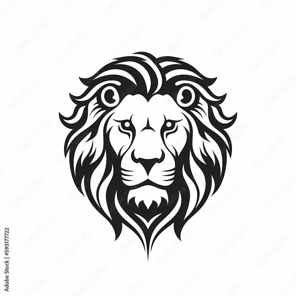 Lion Head Logo. Generative AI