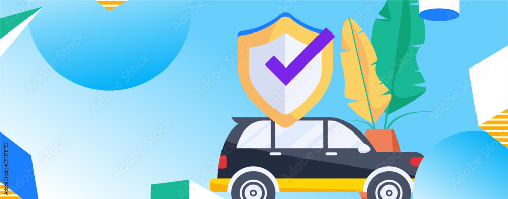 Naklejka premium Buy insurance for car flat character vector concept operation hand drawn illustration 