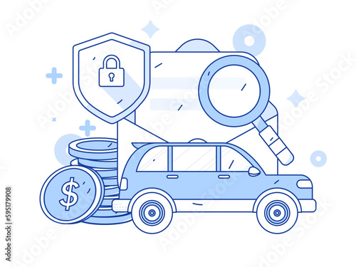 Buy insurance for car flat character vector concept operation hand drawn illustration
