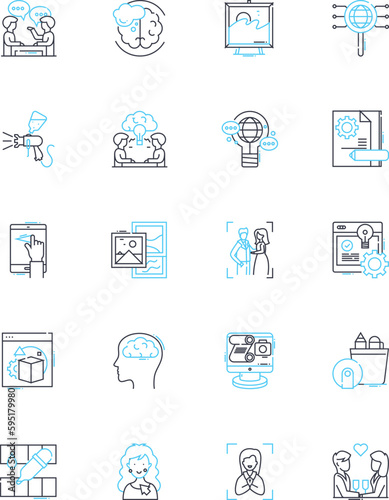 Food service linear icons set. Catering, Restaurant, Delivery, Cafeteria, Hospitality, Culinary, Buffet line vector and concept signs. Kitchen,Bar,Banquet outline illustrations