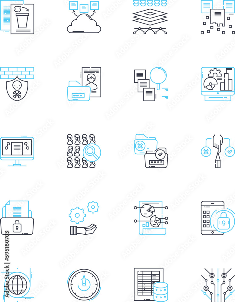 Strategic business linear icons set. Planning, Analysis, Decision-making, Innovation, Leadership, Organization, Execution line vector and concept signs. Risk-management,Communication,Vision outline