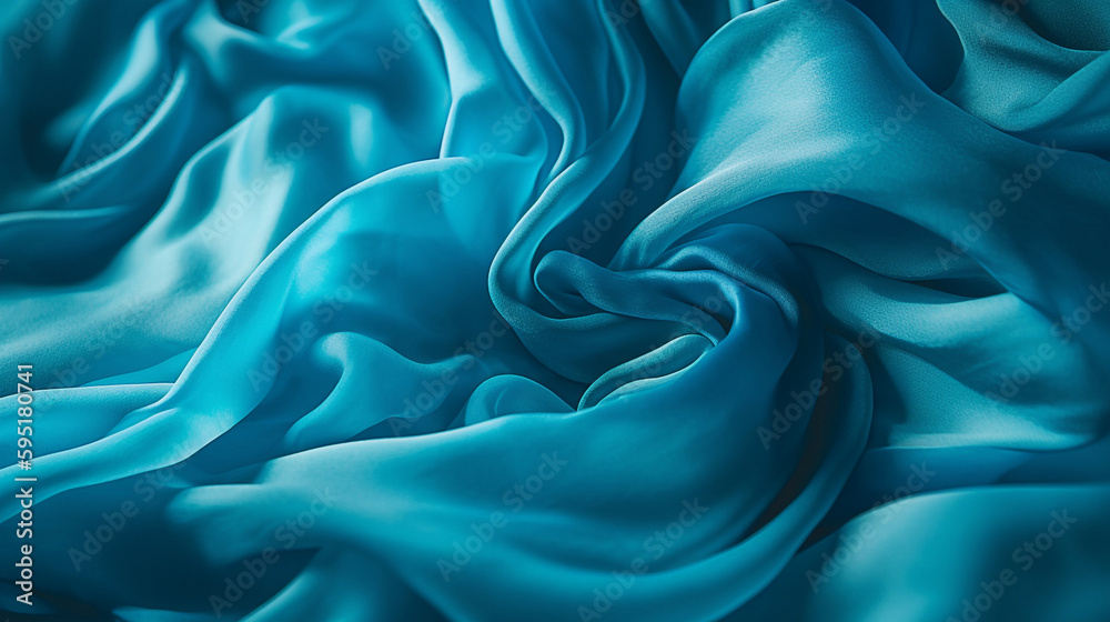 Obraz premium Blue soft silk texture. Generative AI image