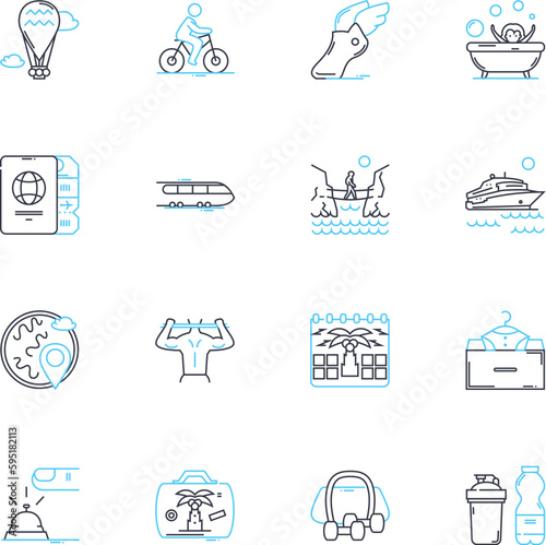 Brand generation linear icons set. Innovation, Creativity, Vision, Differentiation, Dynamics, Uniqueness, Identity line vector and concept signs. Branding,Authenticity,Progression outline