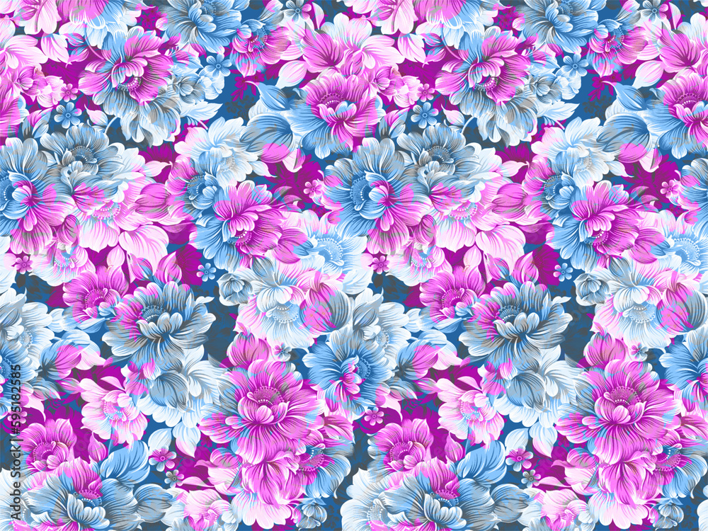 abstract digital flower with bandana design pattern on background 1