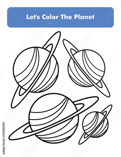 The Planet Coloring Book Page In Letter Page Size Children Coloring Worksheet Premium Vector Element