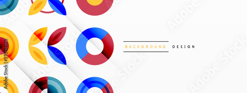Colorful circles in a grid composition abstract background. Design for wallpaper, banner, background, landing page, wall art, invitation, prints, posters