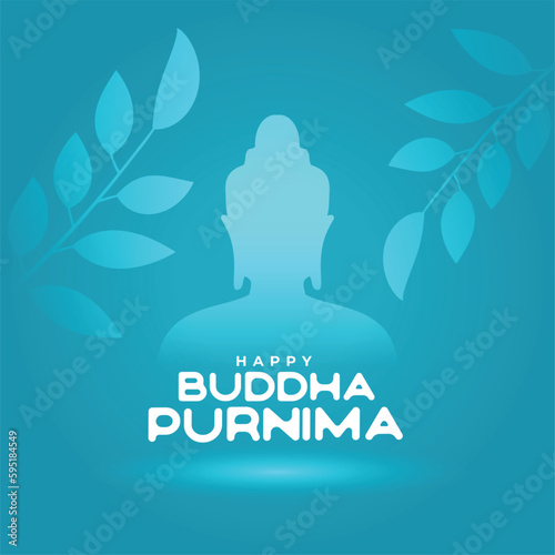 indian religious buddha purnima background with leaves design