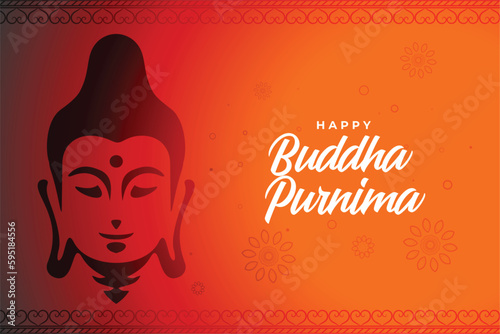 decorative happy vesak event background with lord buddha silhouette