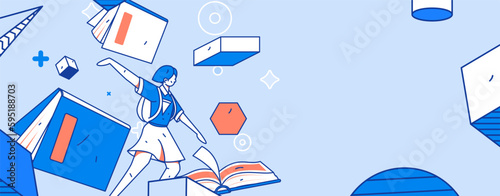 Education learning people flat vector concept hand drawn illustration
