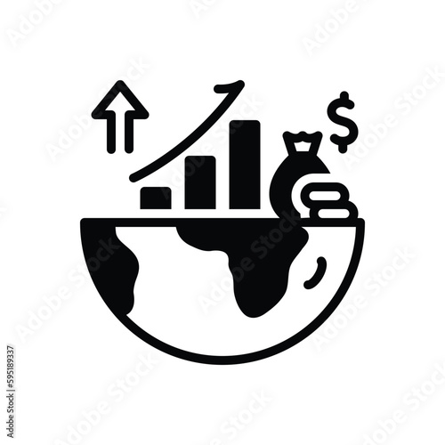 Black solid icon for gdp growth  photo