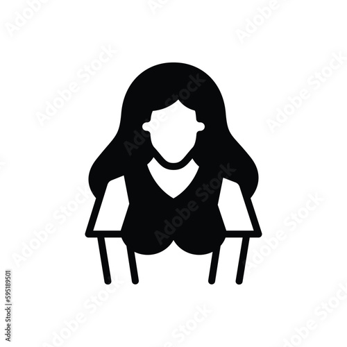 Black solid icon for babes 