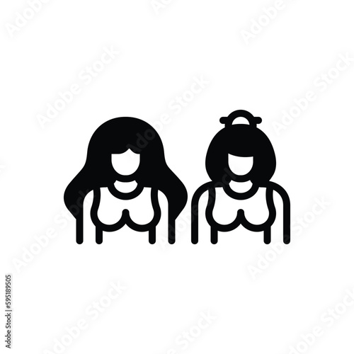 Black solid icon for babes 