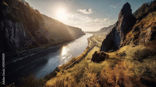 A photograph of the beautiful Rhine Gorge - generative AI