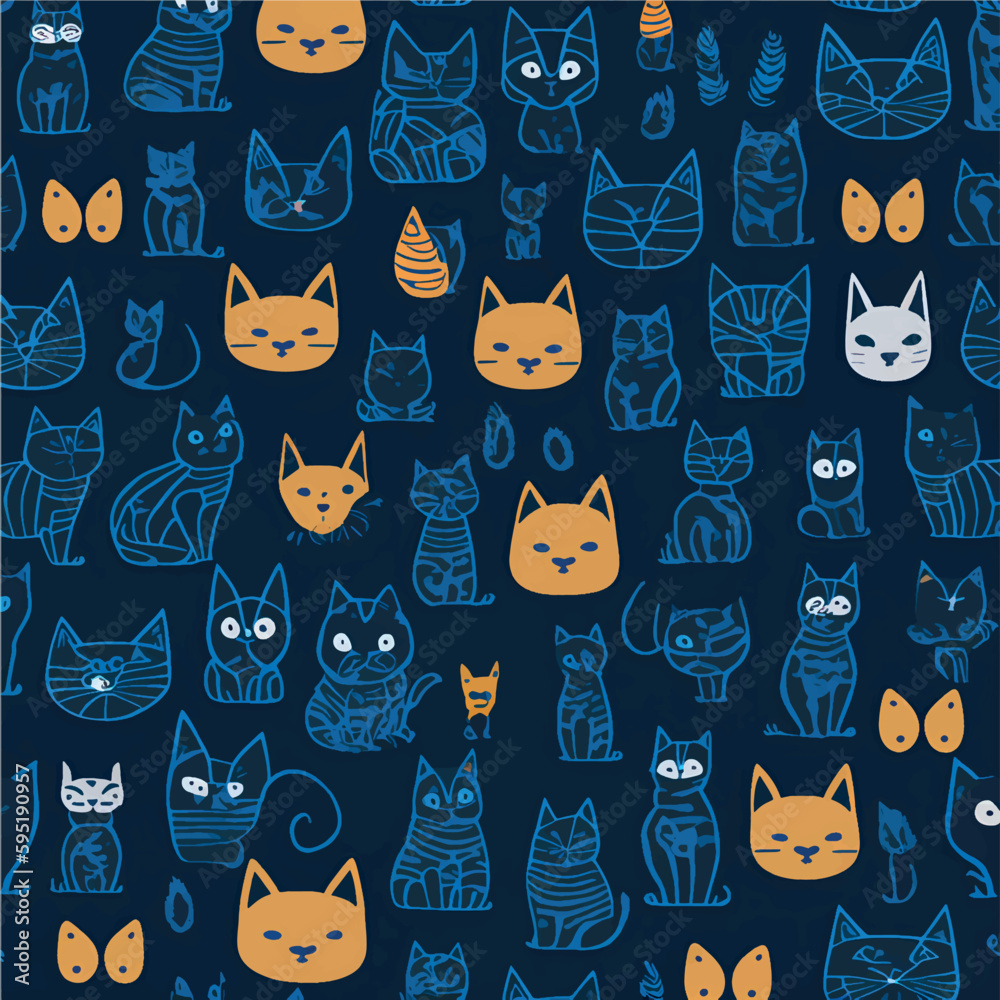 seamless pattern with cats seamless pattern with cats