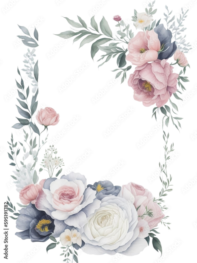 Pretty borderline flower drawings for wedding, wedding invitations, and letter writing.png