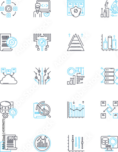 Marketing linear icons set. Advertising, Branding, Campaigns, Consumers, Content, Conversion, Customer line vector and concept signs. Data,Digital,Engagement outline illustrations