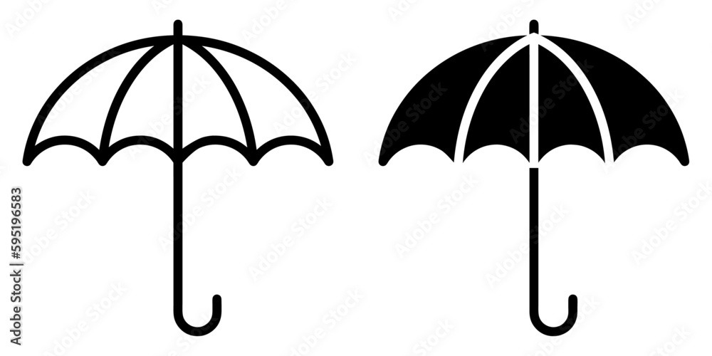 ofvs360 OutlineFilledVectorSign ofvs - umbrella vector icon . isolated transparent . black outline and filled version . AI 10 / EPS 10 / PNG . g11700 - obrazy, fototapety, plakaty 