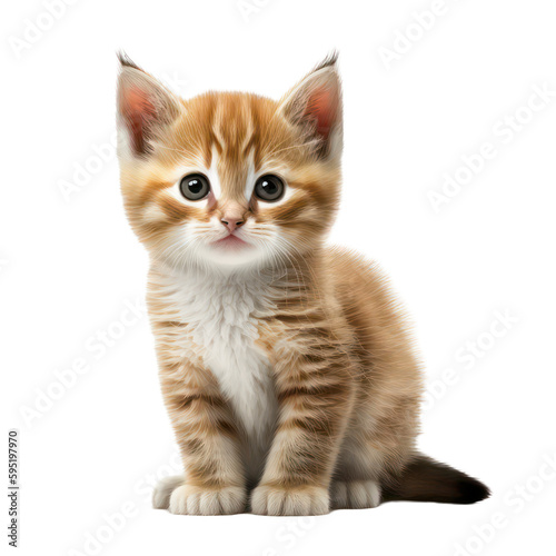 Kitten. Kitten portrait isolated on white background. Kitten portrait. Generative AI.