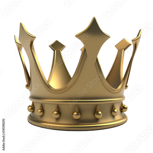 3d art of crown. Crown in fantasy theme. Crown isolated on white background. Generative AI.