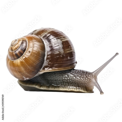 Snail. Snail isolated on transparent background. Snail with transparency. Generative AI.