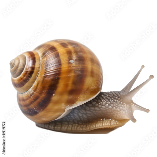 Snail. Snail isolated on transparent background. Snail with transparency. Generative AI.