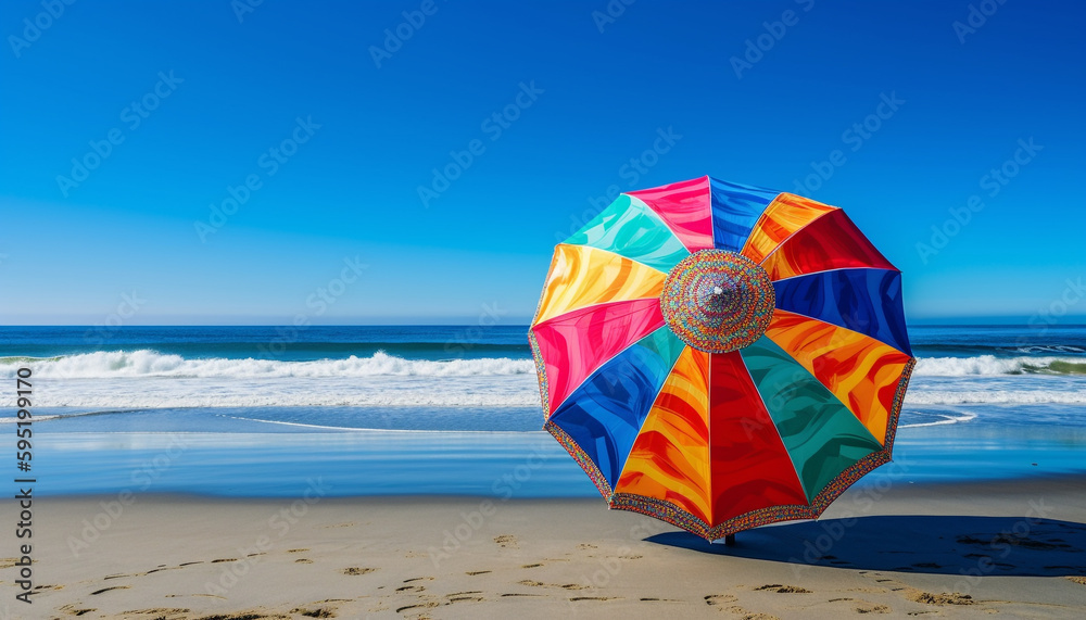 Sunbathing women enjoy tropical climate on sandy beach generated by AI