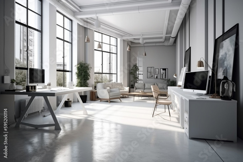 都会のおしゃれで洗練されたオフィス